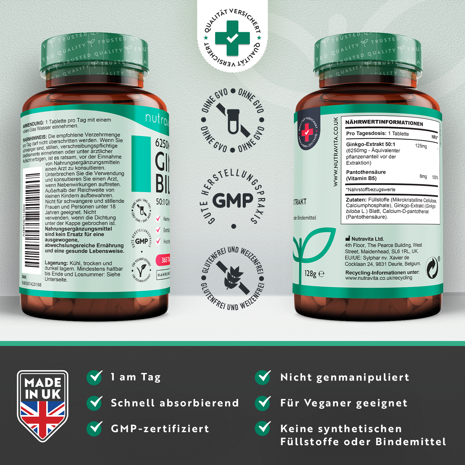 Ginkgo Biloba 6250mg 365 Tabletten