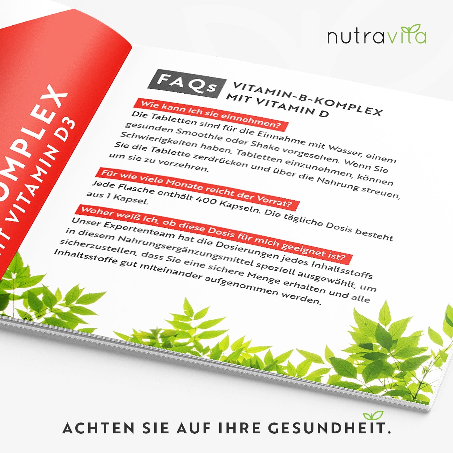 Vitamin B-Komplex mit Vitamin B12 und D3 365 Tabletten
