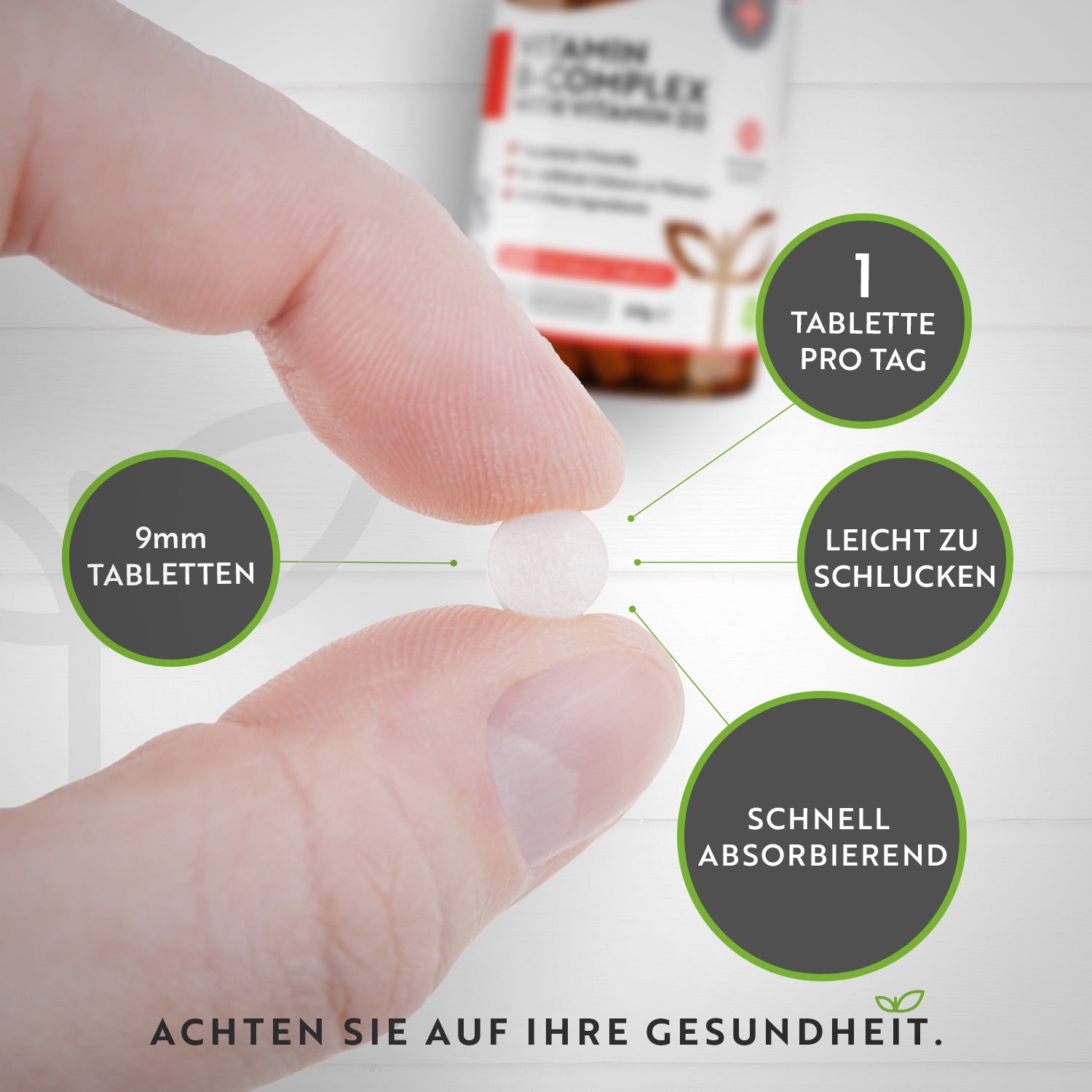 Vitamin B-Komplex mit Vitamin B12 und D3 365 Tabletten