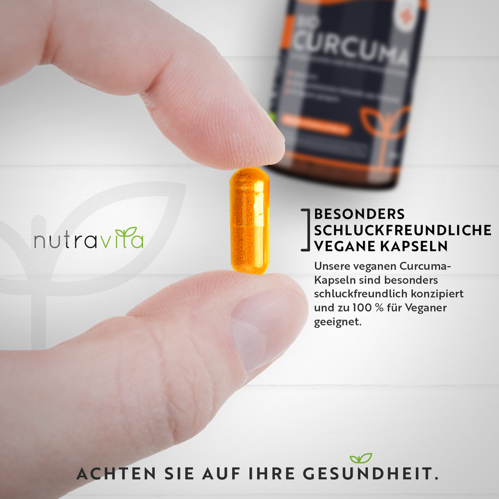Bio-Kurkuma mit schwarzem Pfeffer und Ingwer - 270 Kapseln