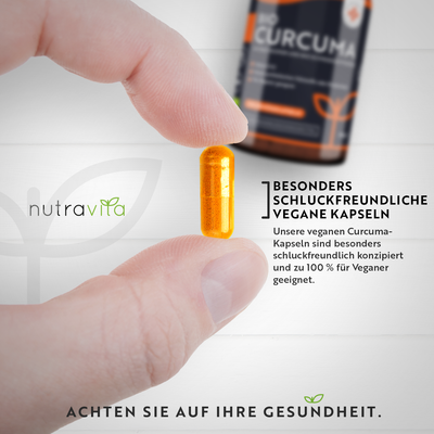 Bio-Kurkuma mit schwarzem Pfeffer und Ingwer - 270 Kapseln