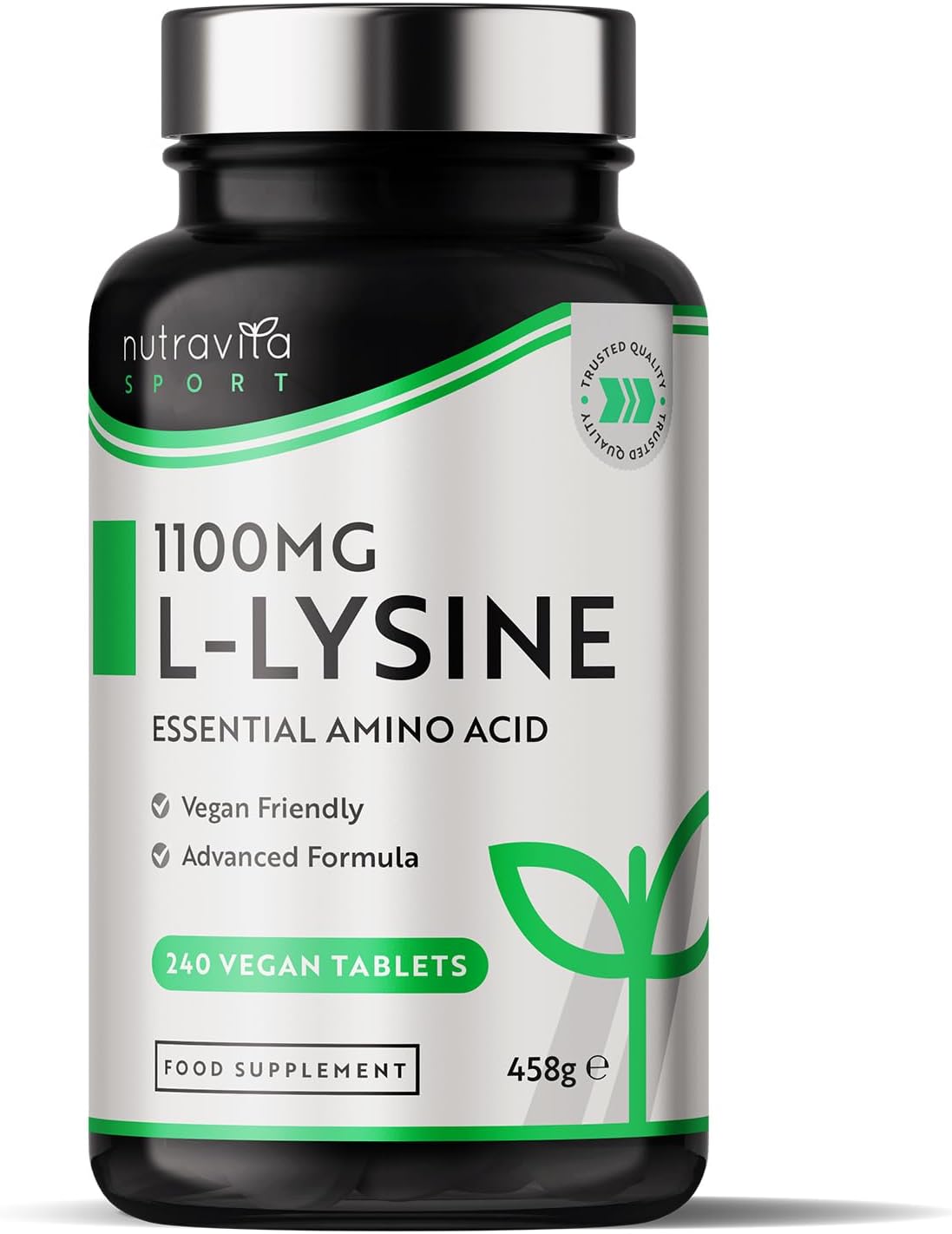 L-Lysine 1100mg Hochdosiert - 240 Vegane Tabletten