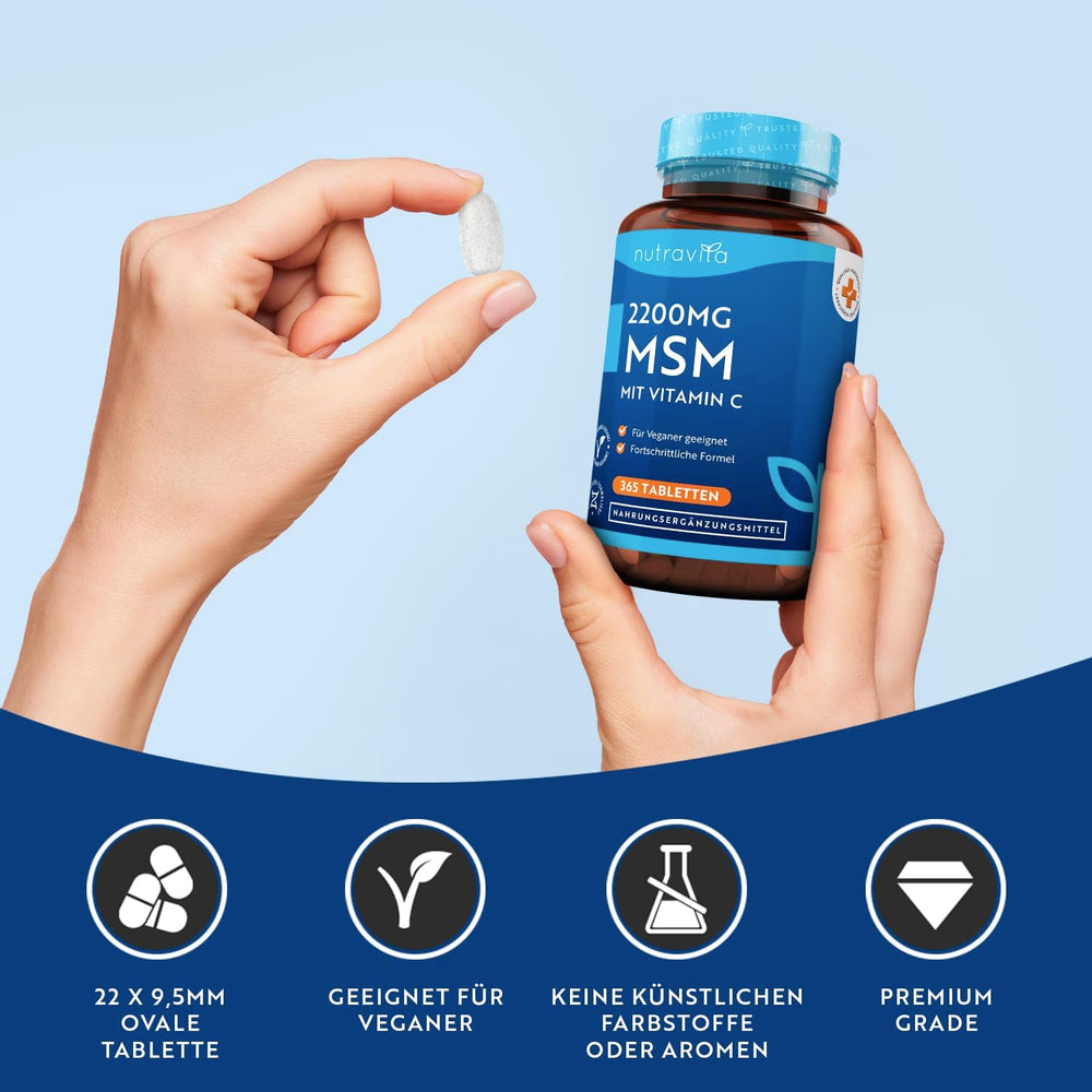 MSM 2200mg With Vitamin C - 365 Vegan Tablets