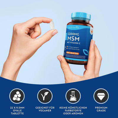 MSM 2200mg With Vitamin C - 365 Vegan Tablets