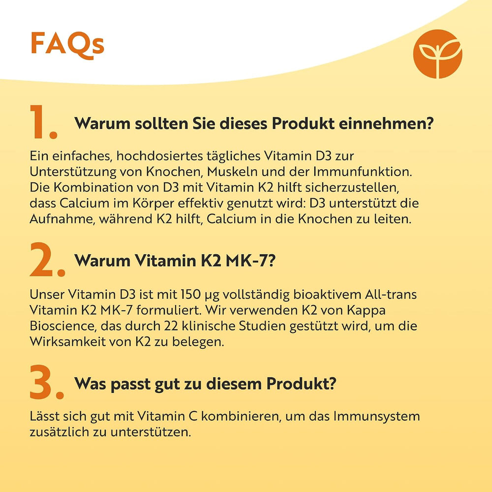 Vitamin D3 5000IE & K2 MK7 - 240 Tablets