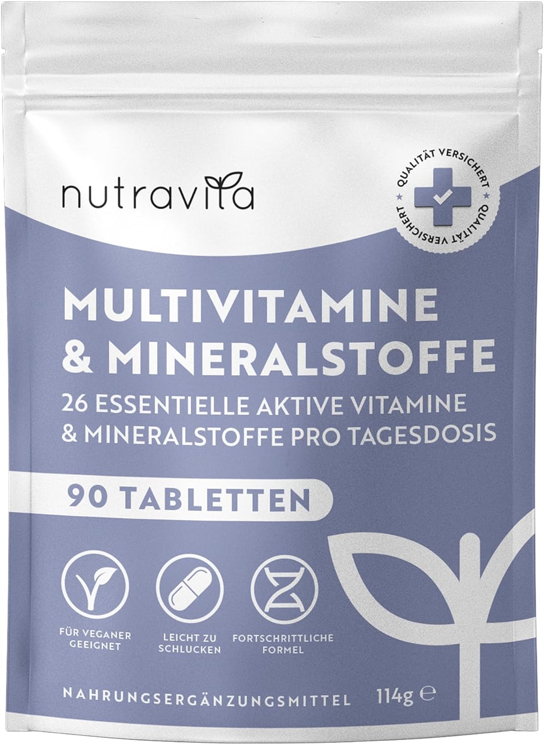 Multivitamin & Mineralien – 90 hochdosierte vegane Tabletten