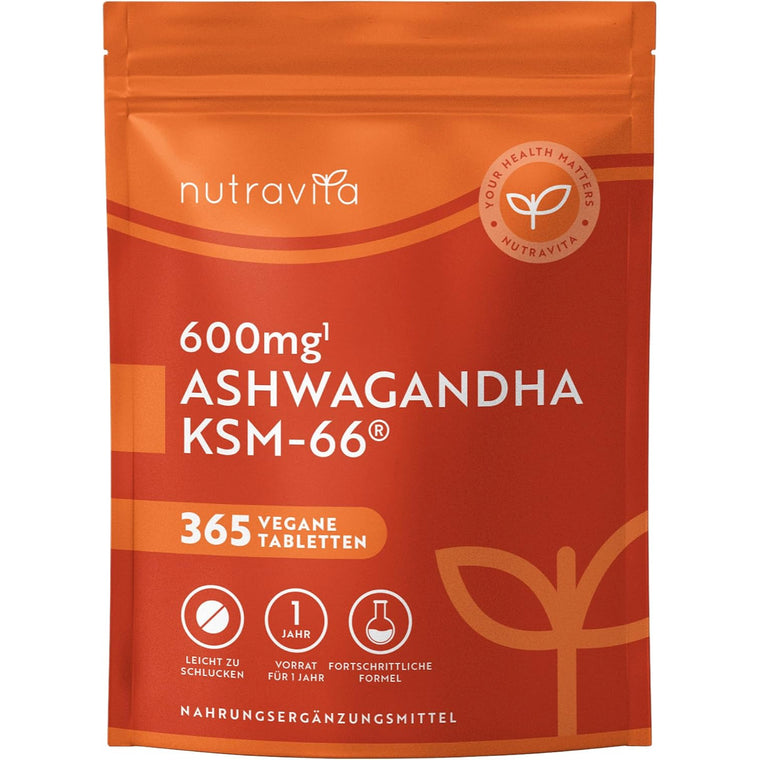 Ashwagandha Tabletten - 365 vegane Tabletten