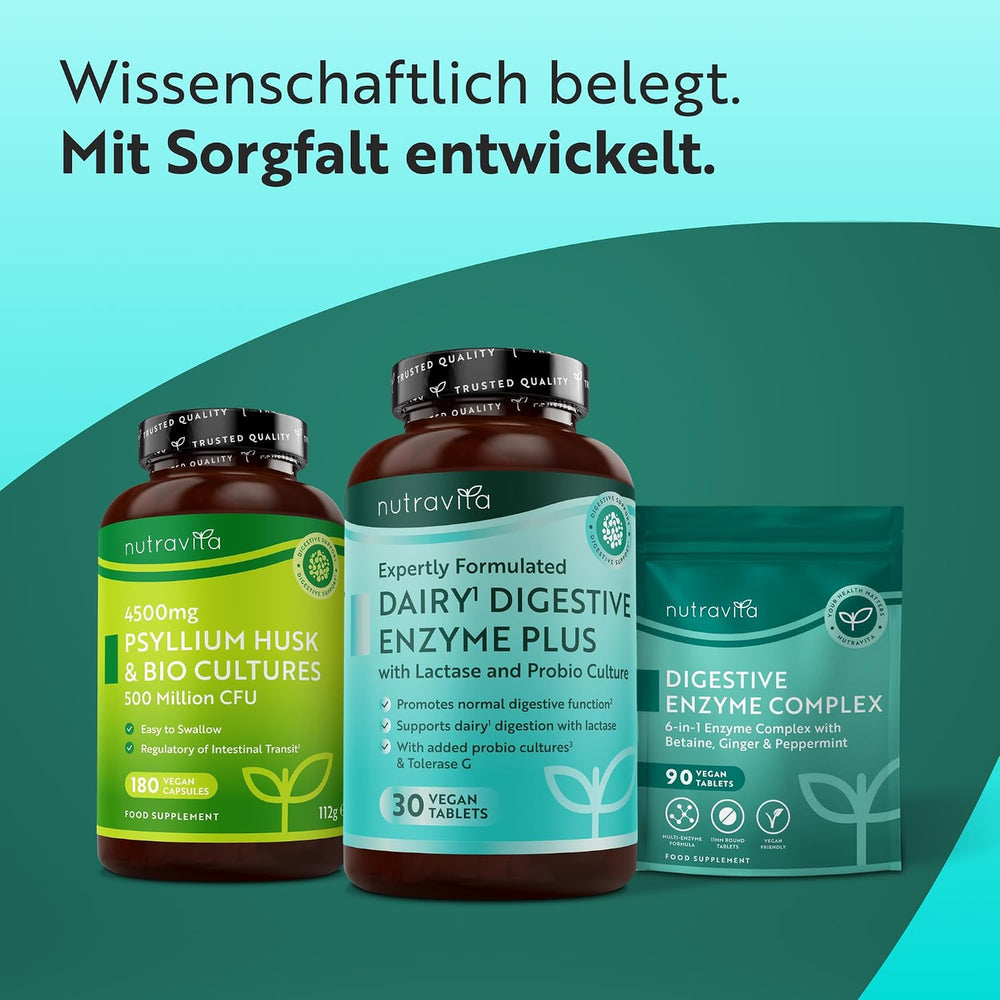 Nahrungsergänzungsmittel mit Enzymkomplex für die Verdauung – 60 vegane Tabletten