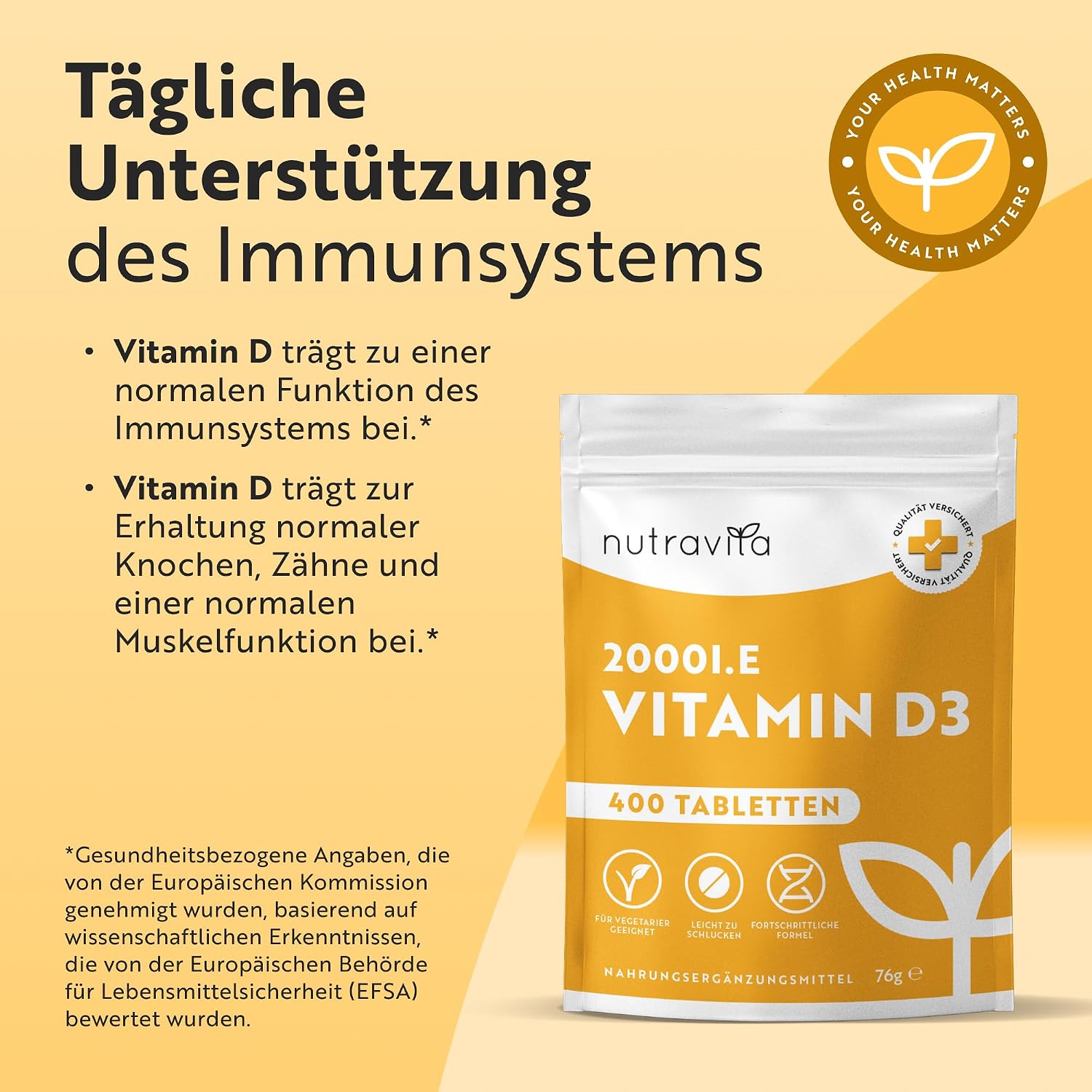 Vitamin D3 2000 I.E - 400 Vit D Tabletten