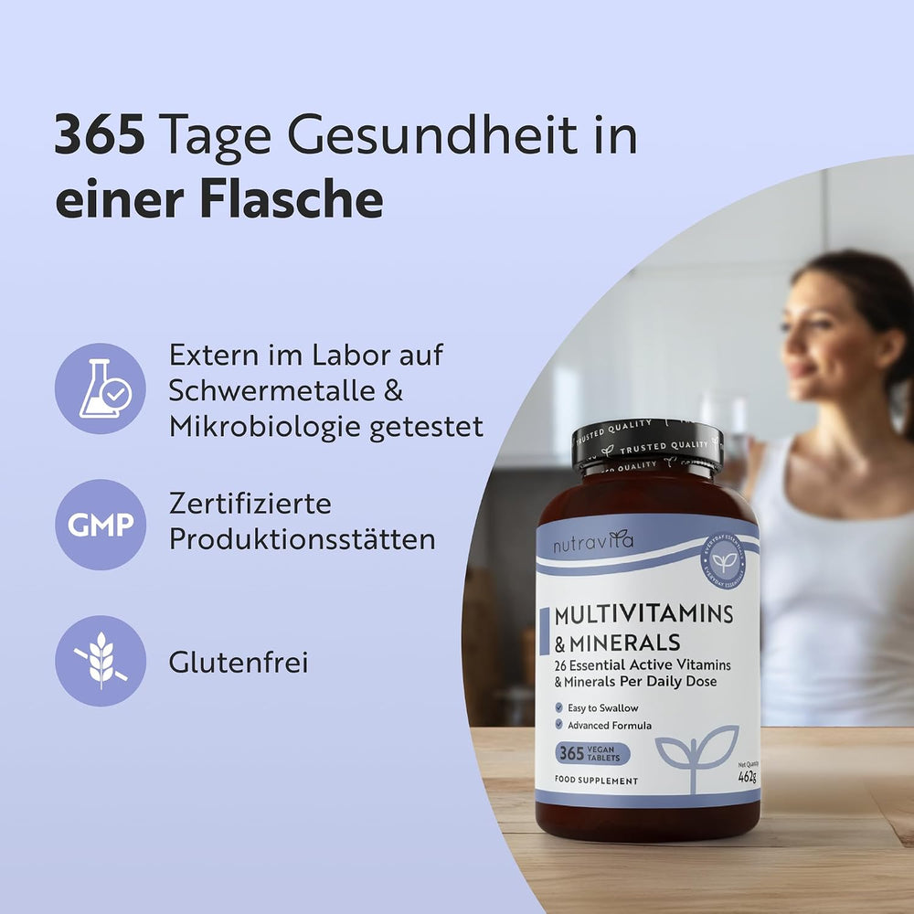 Multivitamine - 26 wichtige Inhaltsstoffe 365 Tabletten