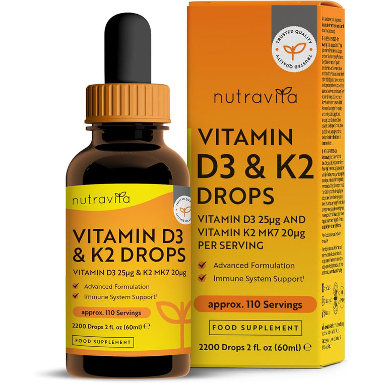 Vitamin D3 & K2 MK7 Drops - 2200 Drops per Bottle