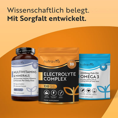 Elektrolyte Komplex mit Magnesium Kalium Hochdosiert Kalzium Natrium & Chlorid - 120 Elektrolyte Tabletten