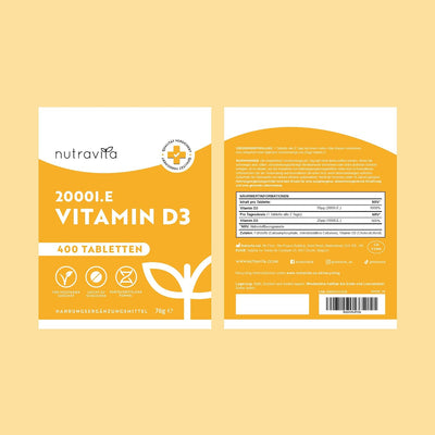 Vitamin D3 2000 IU Essentials 400 Tabletten