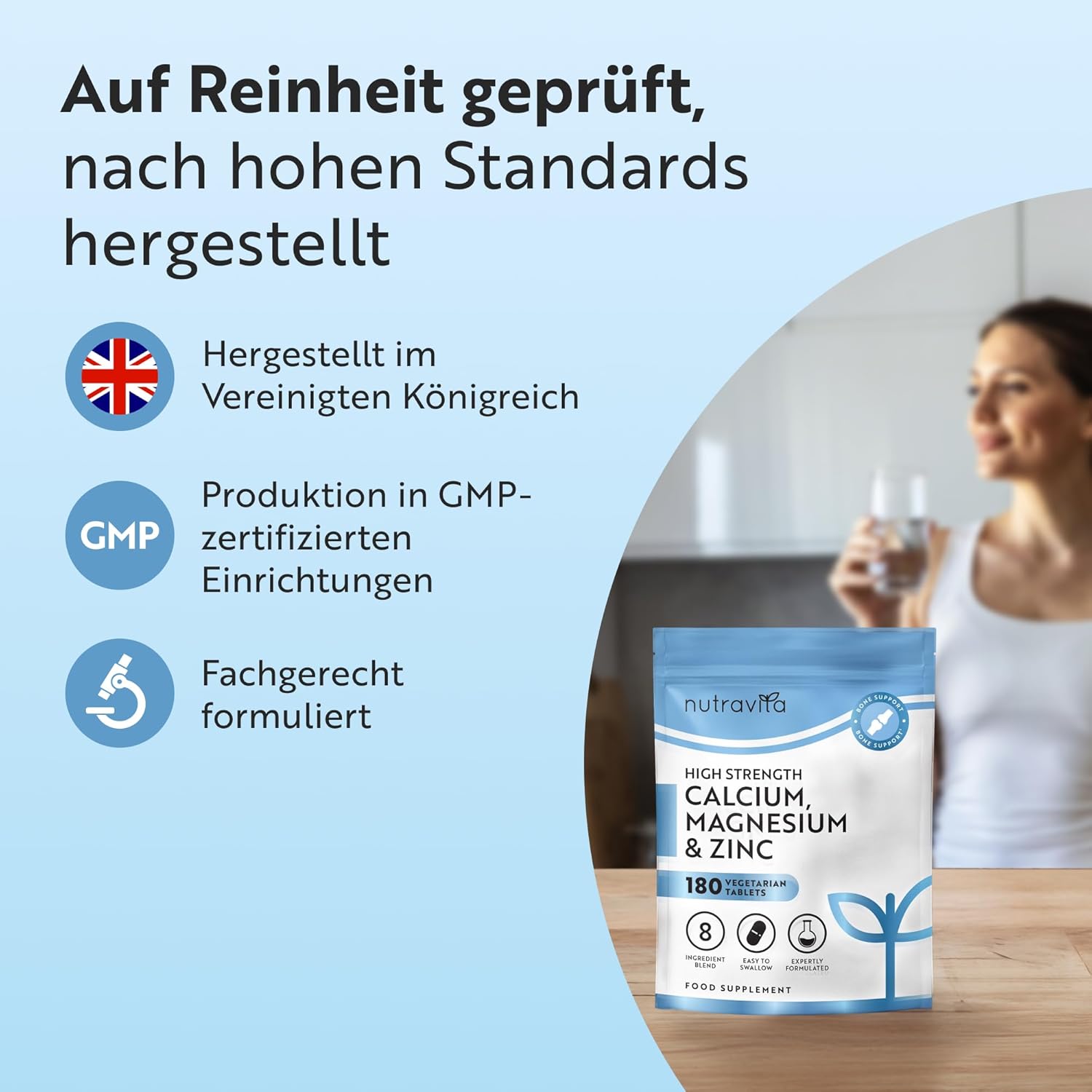 Kalzium Magnesium Zink Kupfer Selen Bor und Vitamin D3 - 180 Tabletten