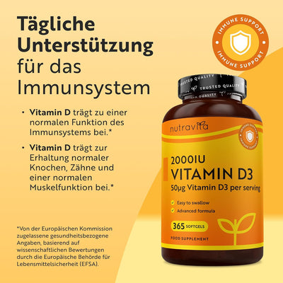 High Strength Vitamin D3 2000iu - 365 Softgels