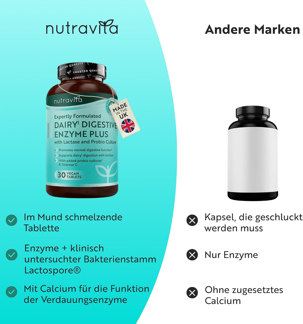 Nahrungsergänzungsmittel mit Enzymkomplex für die Verdauung – 60 vegane Tabletten