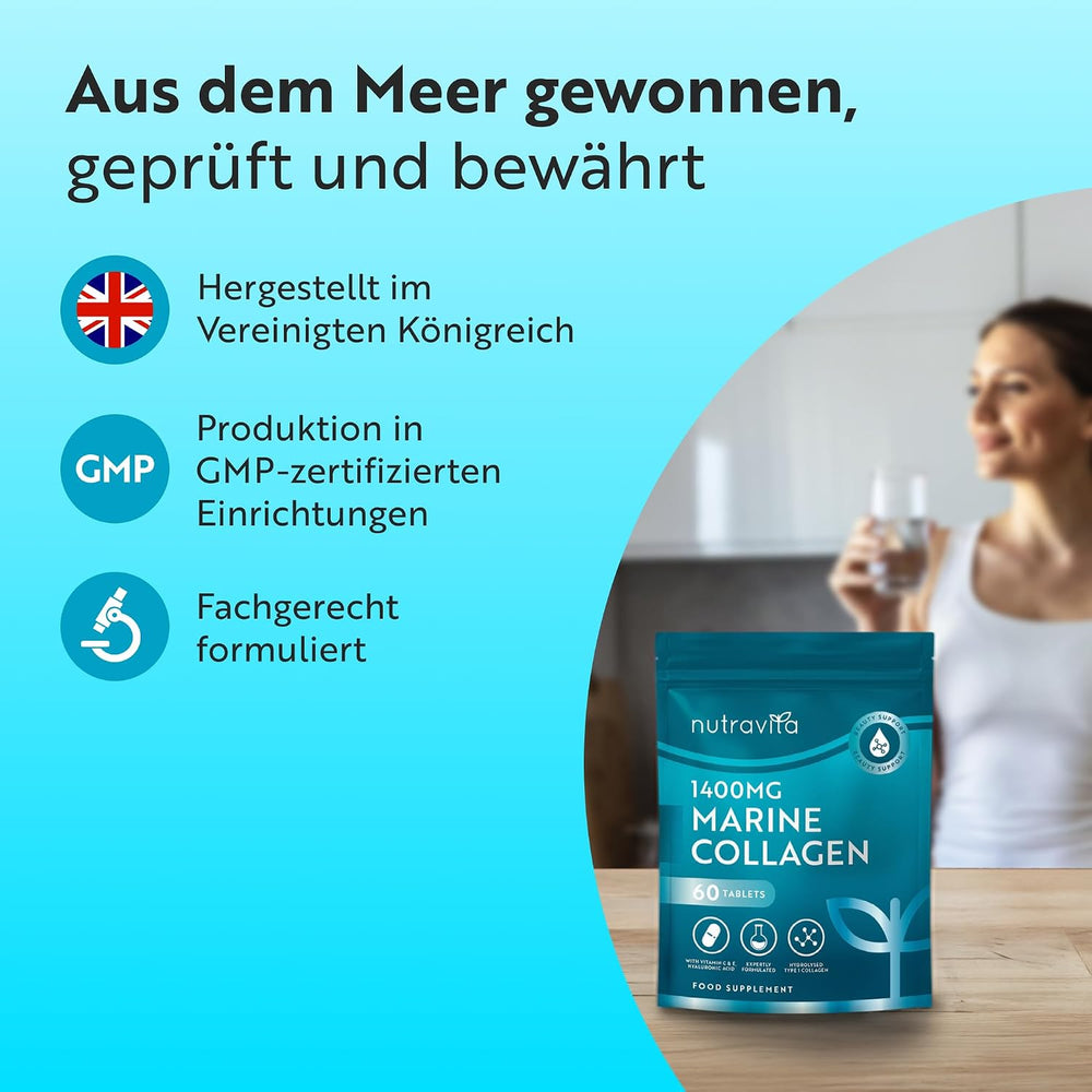 Maritimes Kollagen mit Hyaluronsäure 1400mg - 60 Tabletten