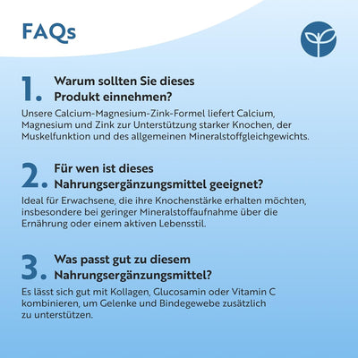 Calcium Magnesium Zink & K2 - 400 vegetarische Tabletten