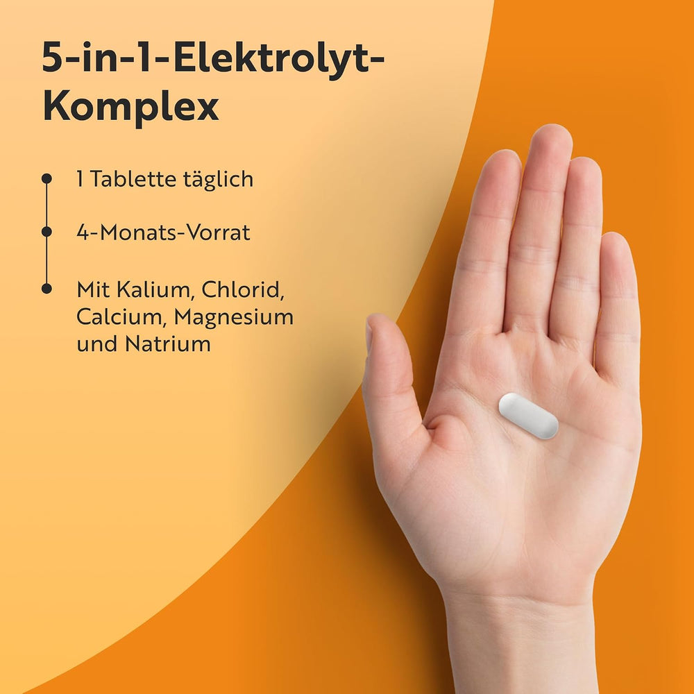 Elektrolyte Komplex mit Magnesium Kalium Hochdosiert Kalzium Natrium & Chlorid - 120 Elektrolyte Tabletten
