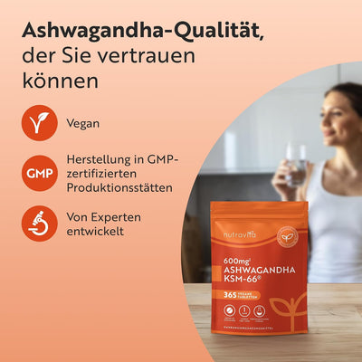 Ashwagandha Tabletten - 365 vegane Tabletten