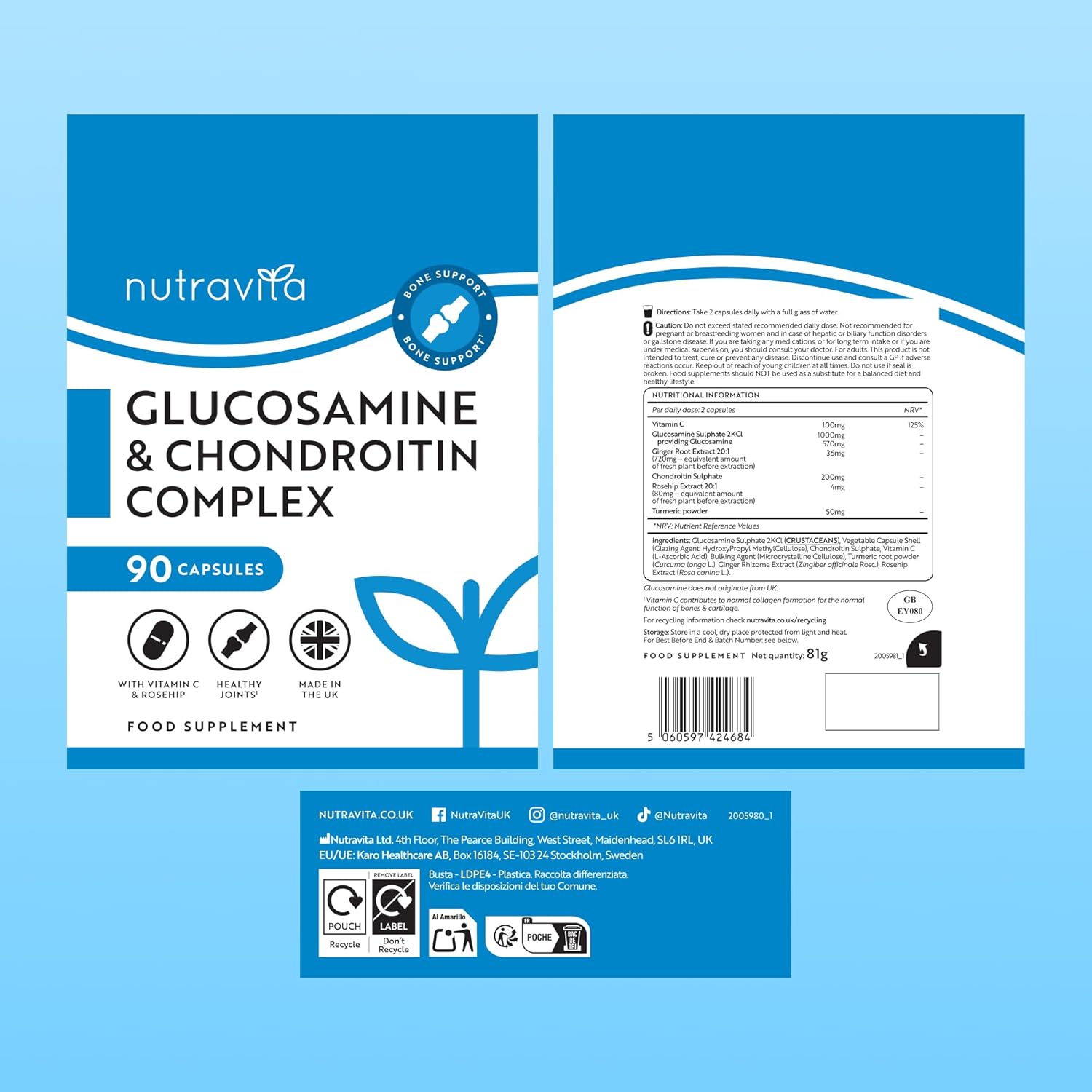 Glucosamin und Chondroitin - 90 Kapseln