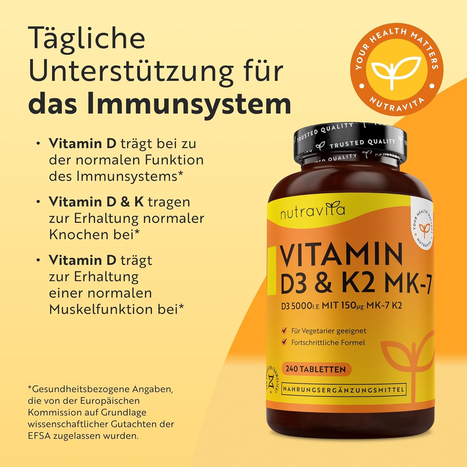 Vitamin D3 K2 Tabletten - 240 Tabletten