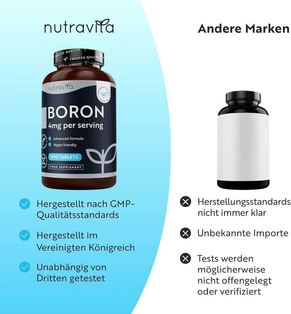 Bor 4mg - 400 Vegane Tabletten