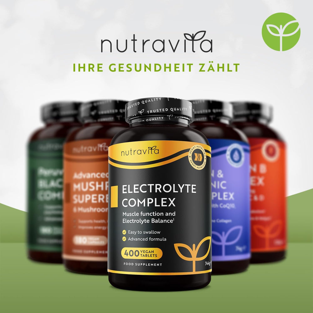 Elektrolyte Komplex mit Magnesium Kalium Hochdosiert Kalzium Natrium & Chlorid - 400 Tabletten
