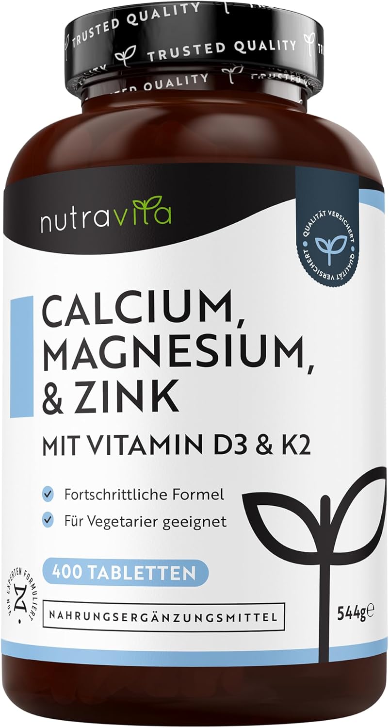 Calcium Magnesium Zink - 400 Hochdosiert vegetarische Tabletten
