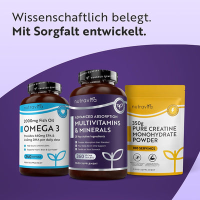 Multivitamine mit verbesserter Aufnahme für Männer und Frauen – 360 vegane Tabletten