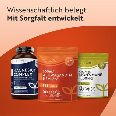 Ashwagandha Tabletten - 365 vegane Tabletten