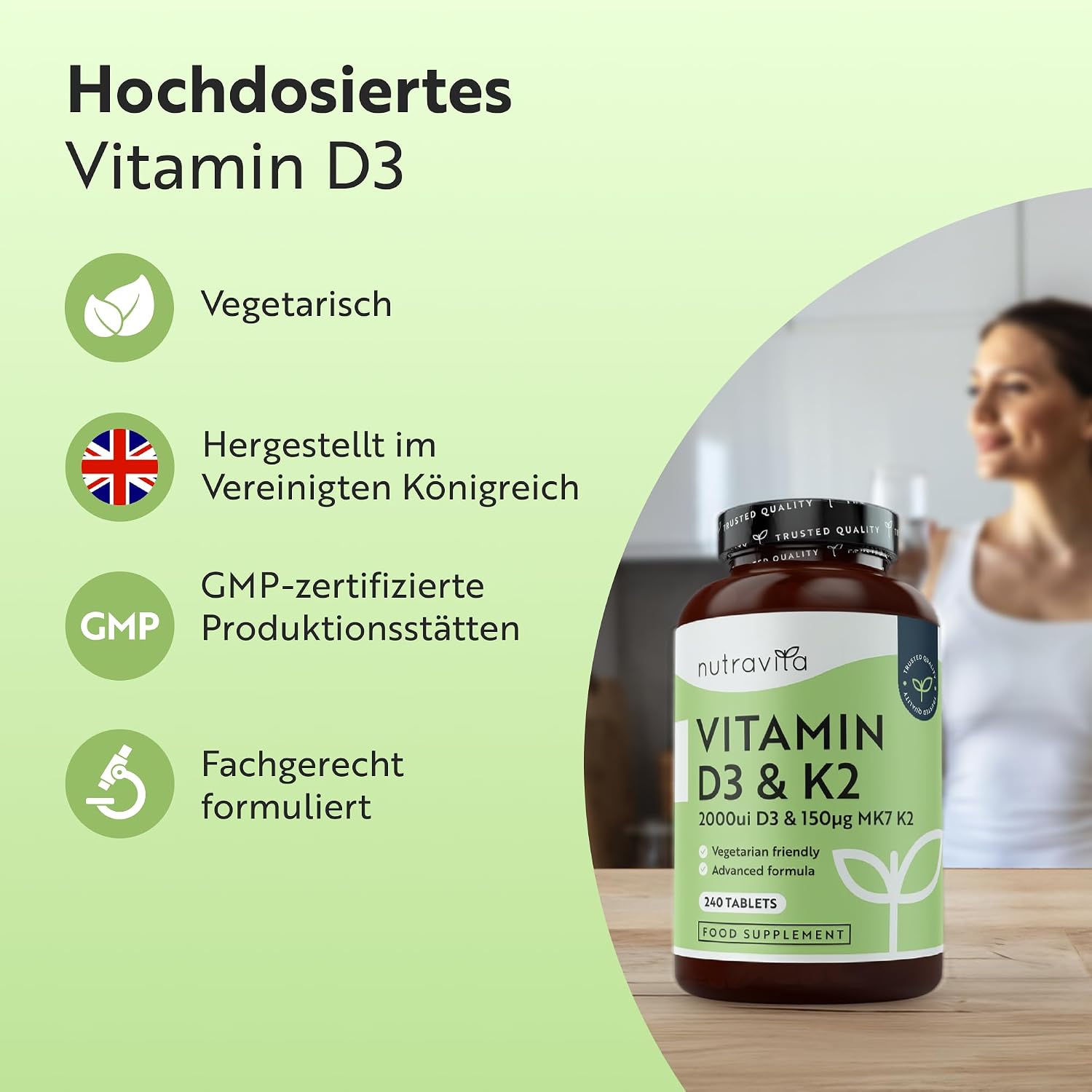 Vitamin D3 2000IU And Vitamin K2 150UG TABS 240