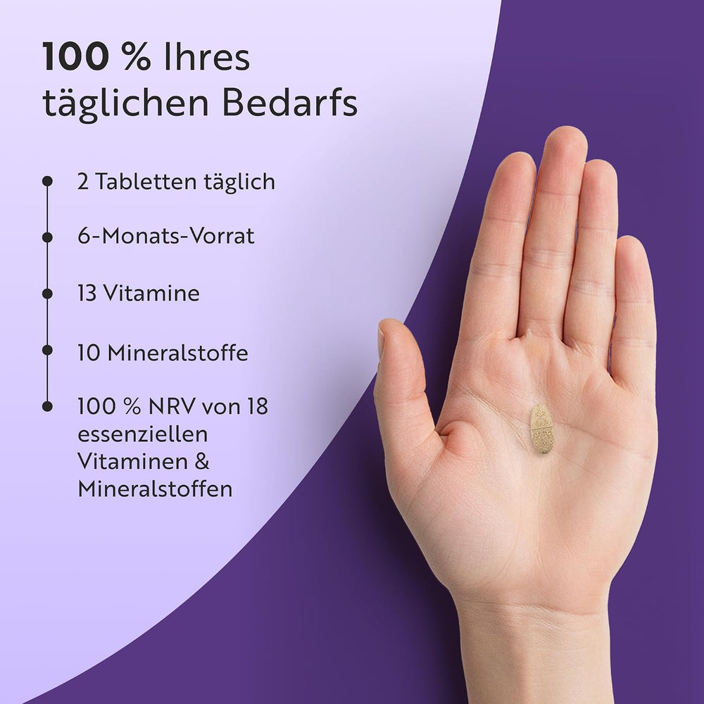 Multivitamine mit verbesserter Aufnahme für Männer und Frauen – 360 vegane Tabletten