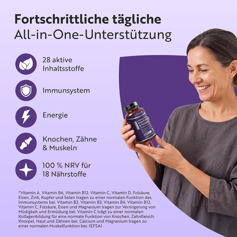 Multivitamine mit verbesserter Aufnahme für Männer und Frauen – 360 vegane Tabletten