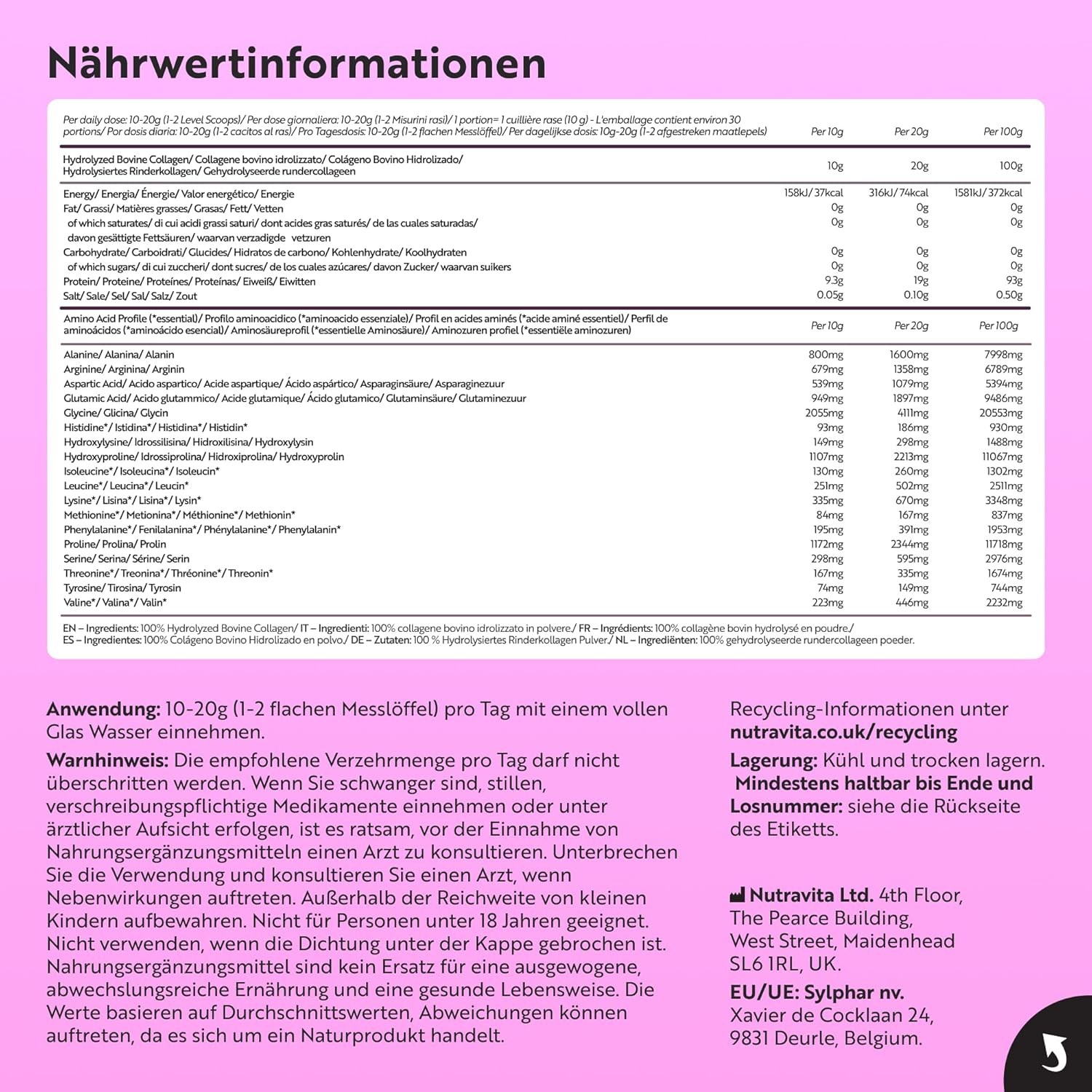 Collagen Pulver 300g - Kollagen Pulver Hochdosiert