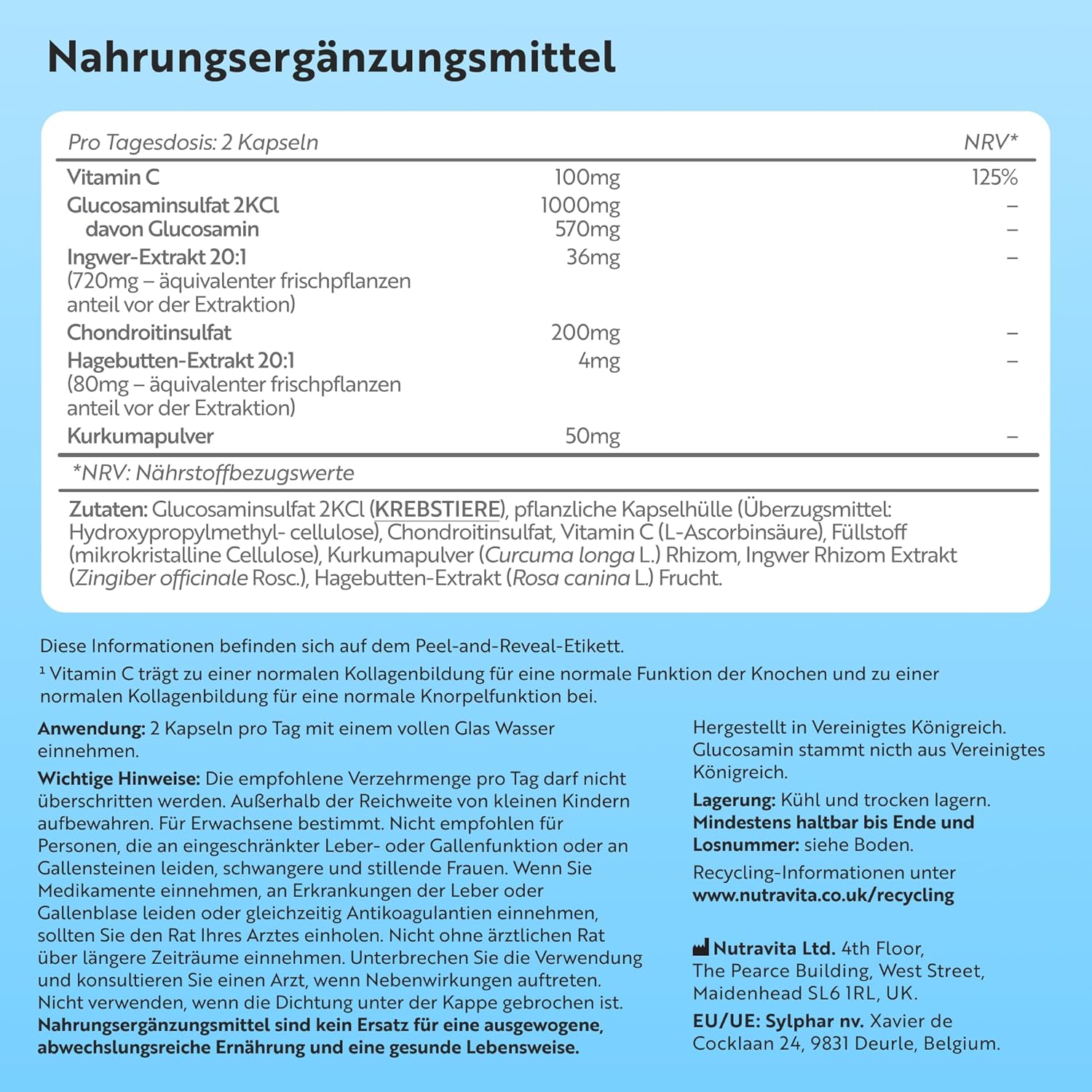 Glucosamin und Chondroitin - 90 Kapseln