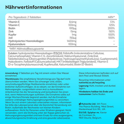 Maritimes Kollagen mit Hyaluronsäure 1400mg - 60 Tabletten