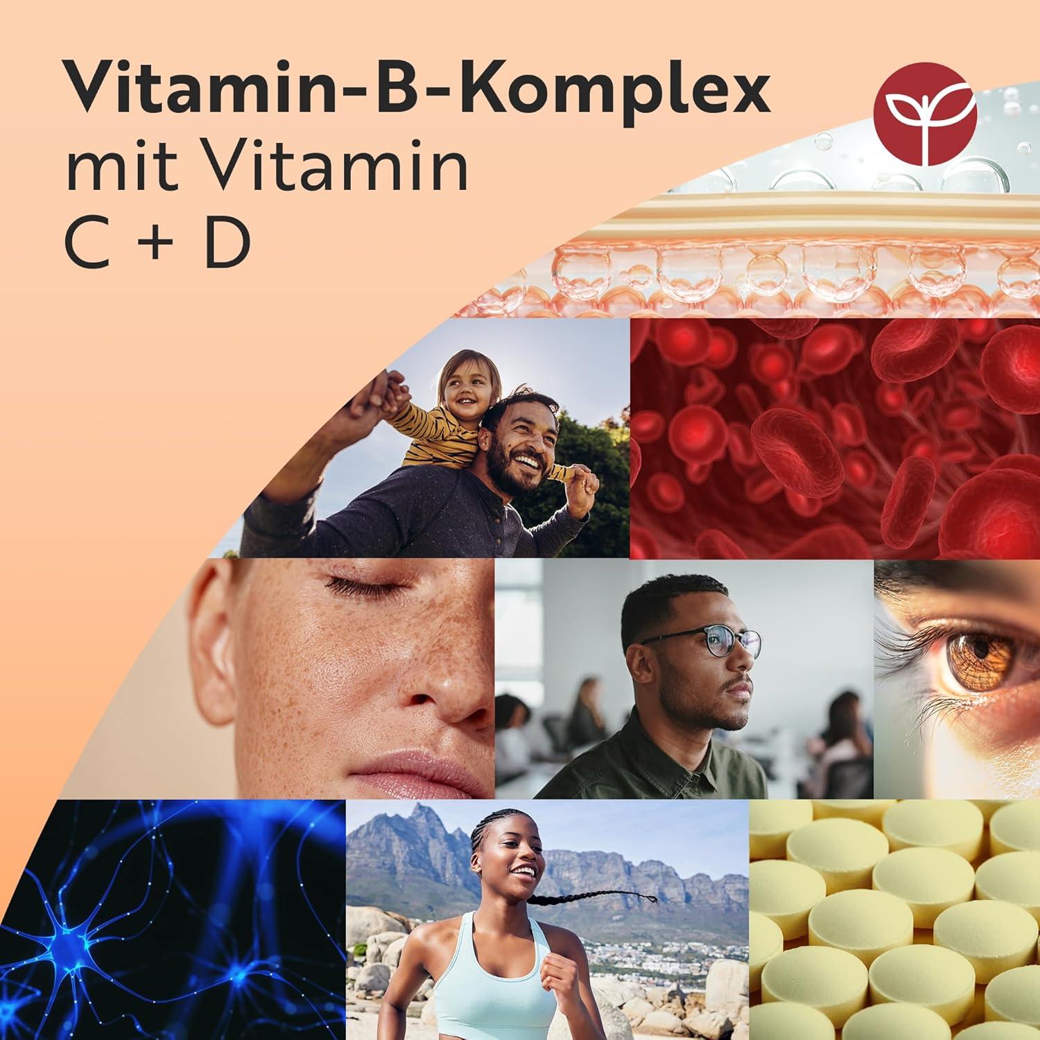 Vitamin B Komplex mit Vitamin C + D + Biotin - 500 Tabletten für +1 Jahr Vorat, Stoffwechsel, Psychische Funktion, Nervensystem