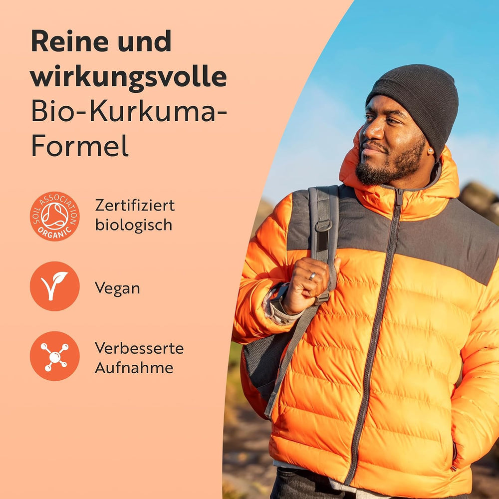 Bio Kurkuma Kapseln 1440 mg, schwarzem Pfeffer & Ingwer - 180 vegane Kurkuma Kapseln
