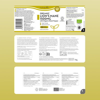 Bio Löwenmähne Pilz 1500mg 120 Kapseln