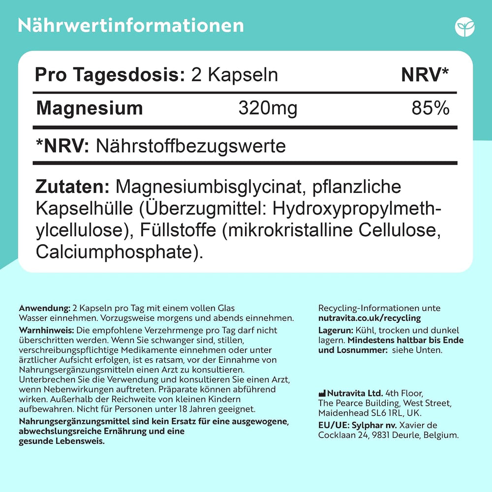 Magnesium Bisglycinate 320mg - 60 Capsules