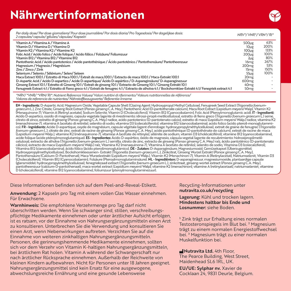 TESTOMAX für Männer - 120 Kapseln