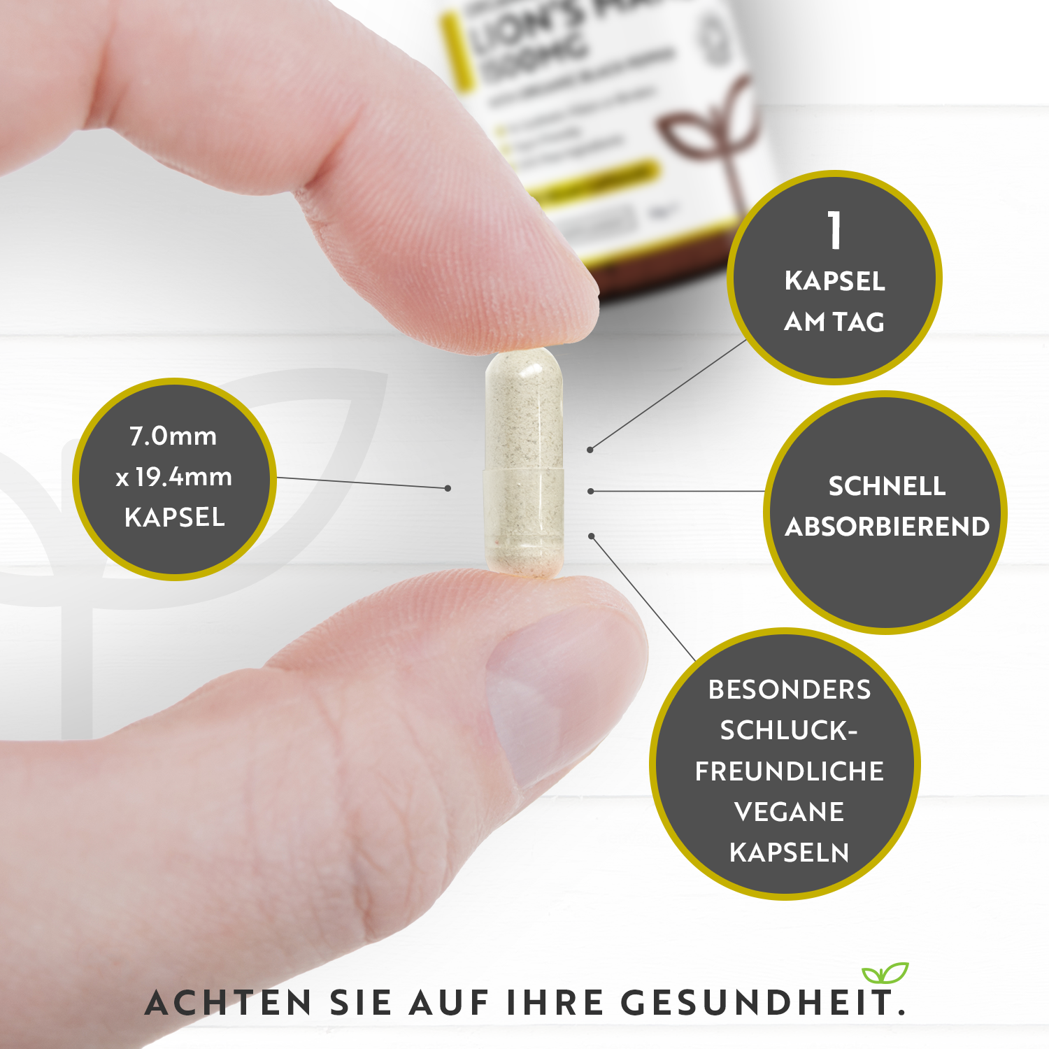 Bio Löwenmähne Pilz 1500mg 120 Kapseln