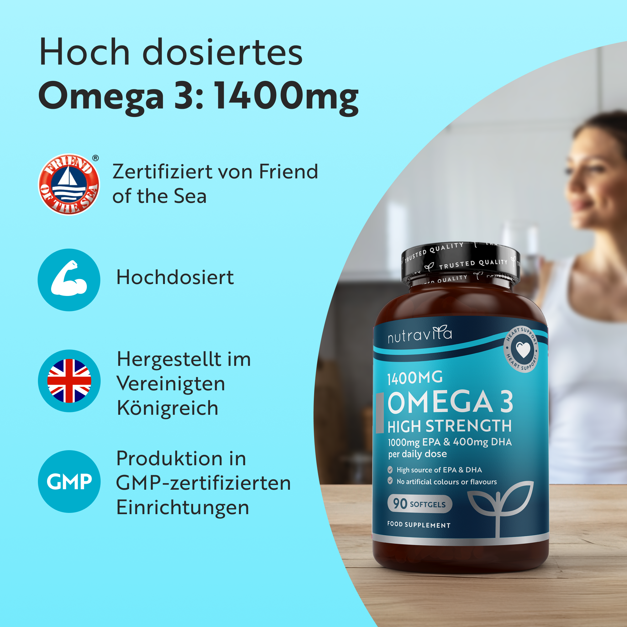 Superfestes Omega-3-Fischöl 2000 mg