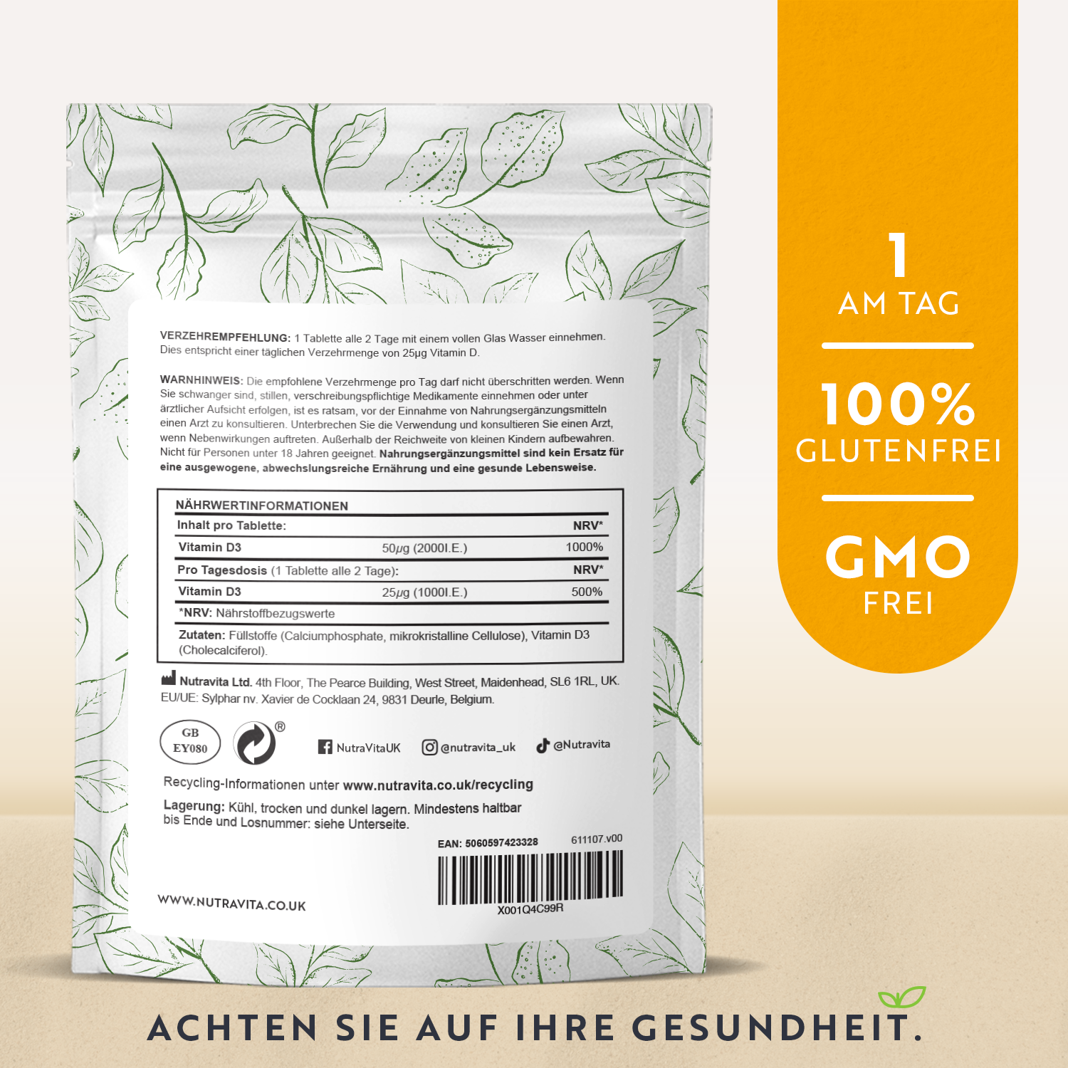 Vitamin D3 2000 IU Essentials 400 Tabletten