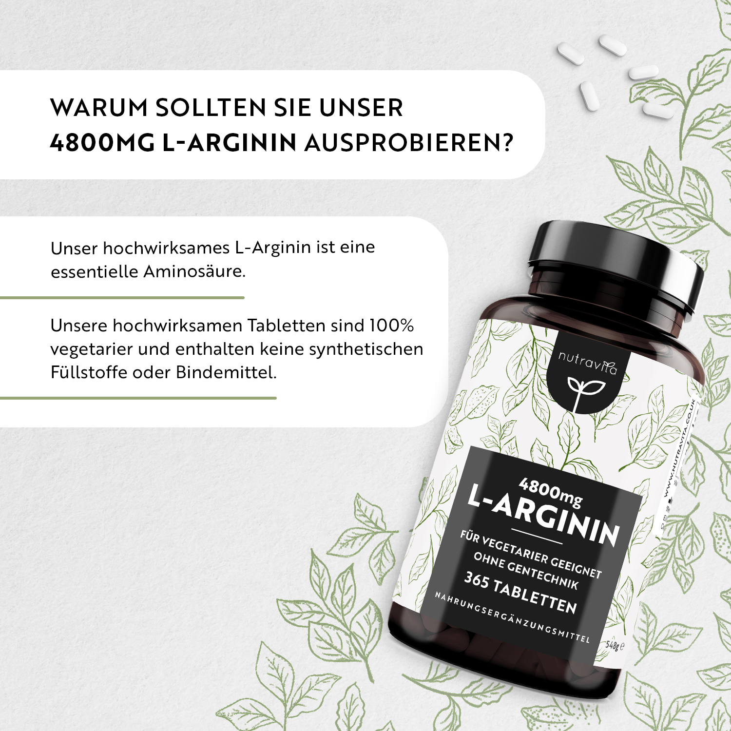 L-Arginin 4800mg 365 Tabletten