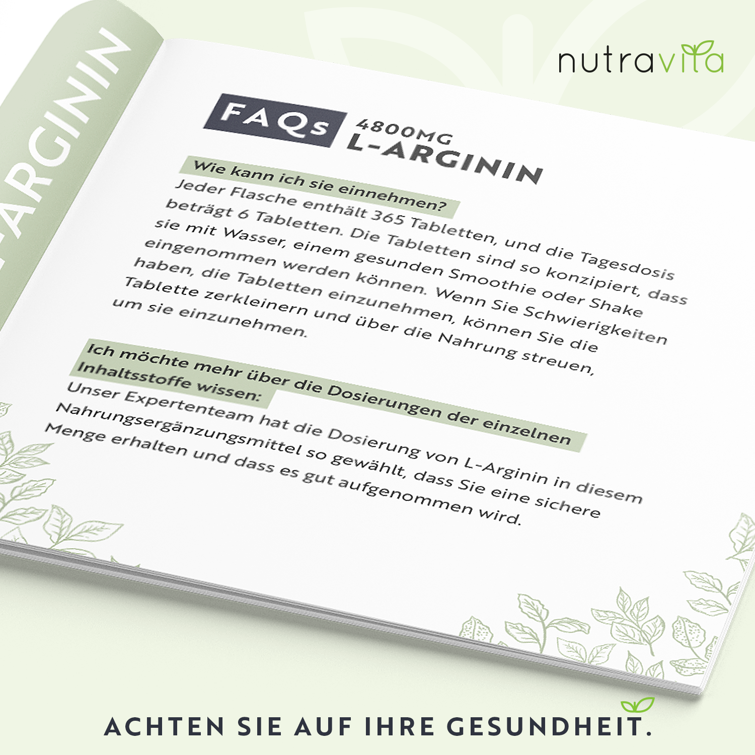 L-Arginin 4800mg 365 Tabletten