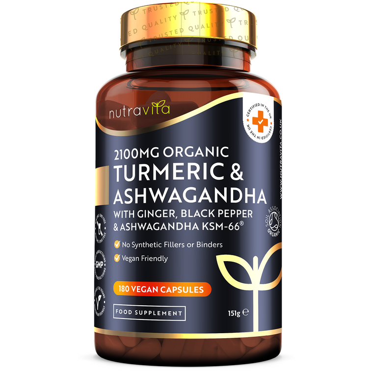 Bio-Kurkuma 2100 mg & Ashwagandha KSM-66® mit Ingwer & schwarzem Pfeffer