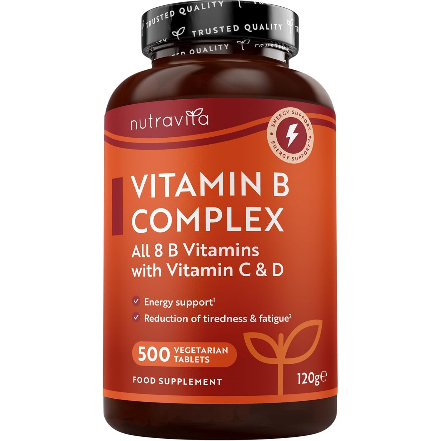 Vitamin B Komplex mit Vitamin C + D + Biotin - 500 Tabletten für +1 Jahr Vorat, Stoffwechsel, Psychische Funktion, Nervensystem