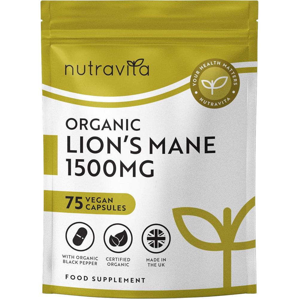 Organic Lions Mane 1500mg - 75 Capsules